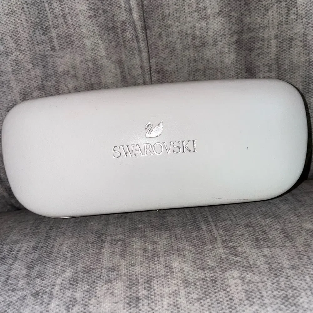 Swarovski white-cream color lined sunglasses case